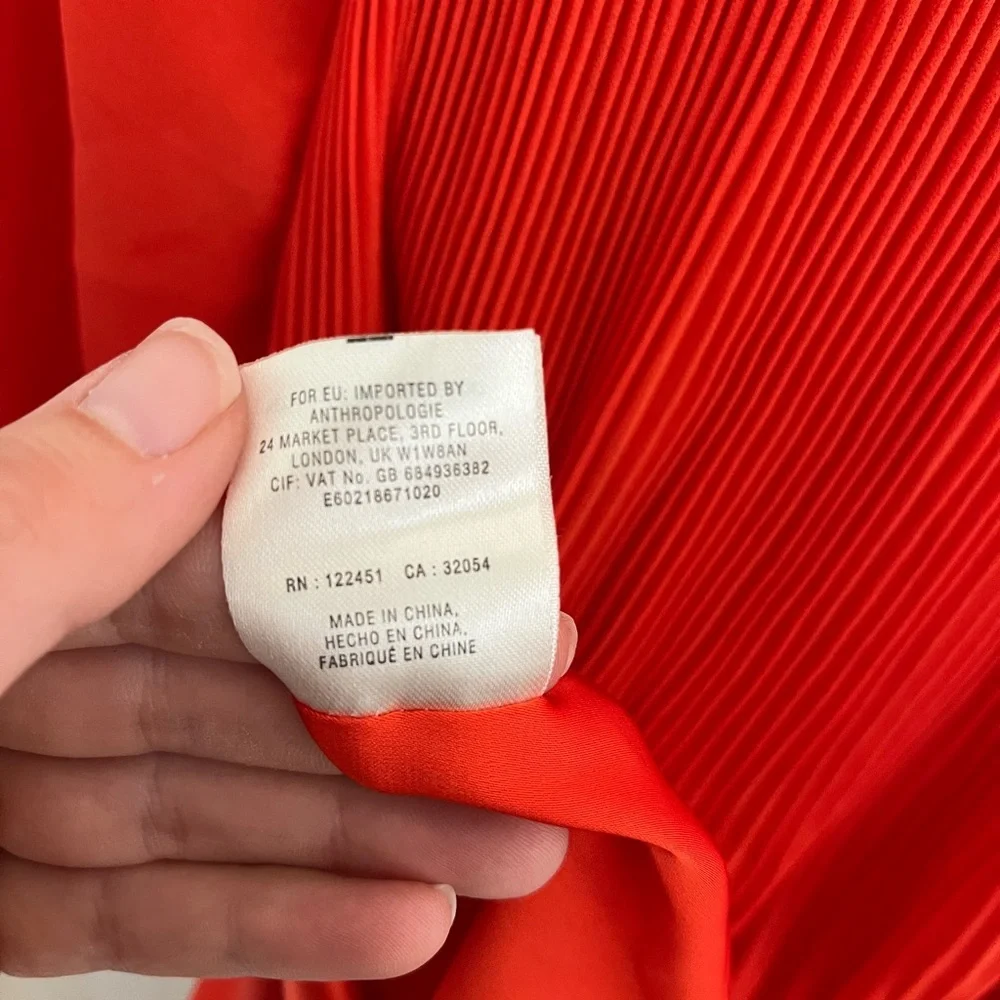 Anthropologie Maeve Edie Red Pleated Swing Dress - Picture 7 of 7